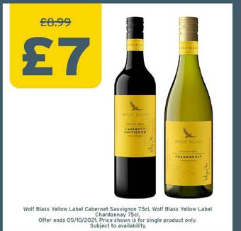Wolf Blass Yellow Label Cabernet Sauvignon Wolf Blass Yellow Label Chardonnay