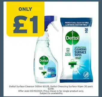 One Stop Dettol Surface Cleansesr Dettol Cleansing Surface Wipes 30 Pack offer