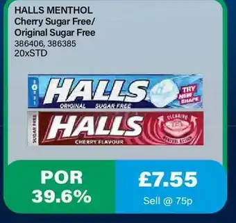 Bestway Halls Menthol Cherry Sugar Free- Original Sugar Free offer