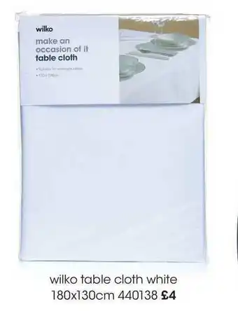 Wilko Wilko Table Cloth White 180x130cm offer