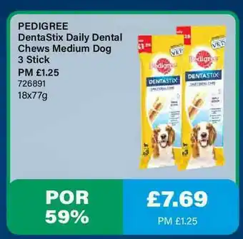 Bestway Pedigree DentaStix Daily Dental Chews Medium Dog offer