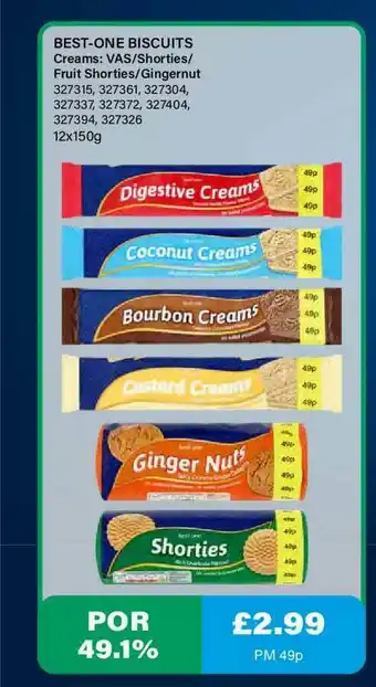 Bestway Best-One Biscuits Creams: Vas-Shorties-Fruit Shorties-Gingernut offer