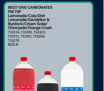 Bestway Best-One Carbonates Lemonade-Cola-Diet Lemonade-Dandelion & Burdock-Cream Soda-Cherryade-Orange Crush offer