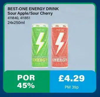 Bestway Best-One Energy Drink Sour Apple-Sour Cherry offer