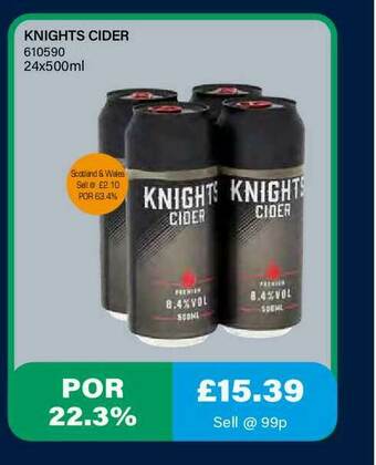 Bestway Knights Cider offer