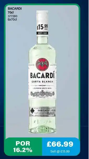 Bestway Bacardi 70cl offer