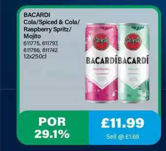 Bestway Bacardi Cola-Spiced & Cola-Raspberry Spritz-Mojito offer