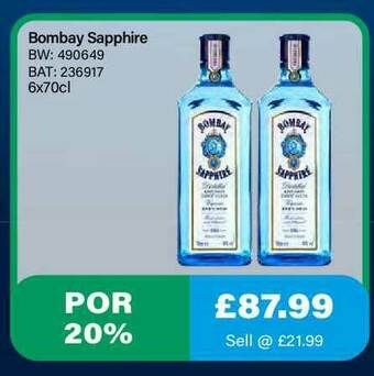 Bestway Bombay Sapphire offer