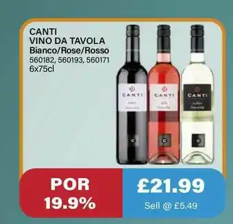 Bestway Canti Vino Da Tavola Bianco-Rose-Rosso offer