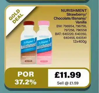Bestway Nurishment Strawberry-Chocolate-Banana-Vanilla offer