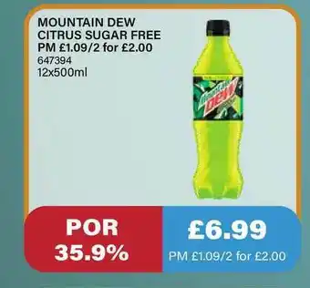 Bestway Mountain Dew Citrus Sugar Free offer