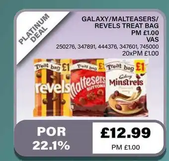 Bestway Galaxy-Malteasers-Revels Treat Bag Vas offer