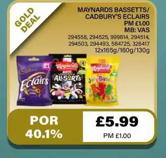 Bestway Maynards Bassetts - Cadbury's Eclairs Vas offer