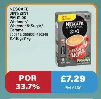 Bestway Nescafe 3in1 - 2in1 - Whitener - Whitener & Sugar - Caramel offer
