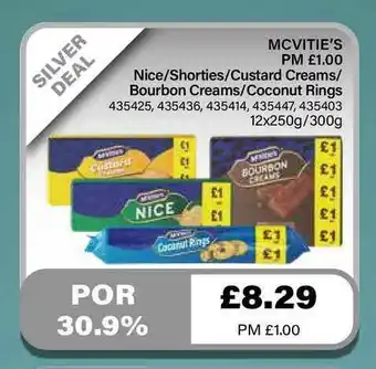 Bestway Mcvvitie's Nice - Shorties - Custard Creams - Bourbon Cremas - Coconut Rings offer
