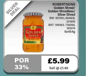 Bestway Robertsons Golden Shred - Golden Shredless - Silver Shred offer