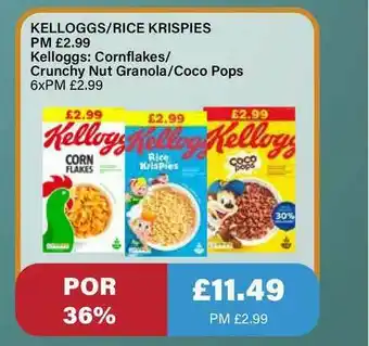 Bestway Kelloggs : Cornflakes - Crunchy Nut Granola - Coco Pops - Rice Krispies offer