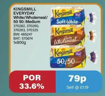 Bestway Kingsmill Everyday White - Wholemeal - 50 50 : Medium offer