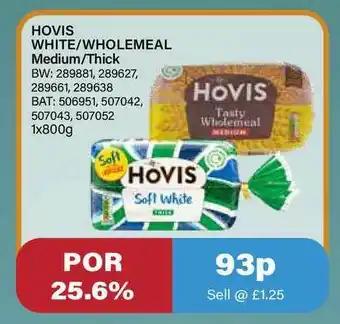 Bestway Hovis White - Wholemeal Medium - Thick offer