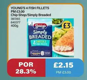 Bestway Young's 4 Fish Fillets Chip Shop - Simply Breaded offer