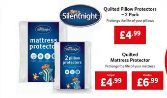 Lidl Quilted Pillow Protectors - 2 Pack Or Quilted Mattress Protector offer