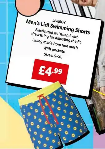 Lidl Livergy Men's Lidl Swimming Shorts offer
