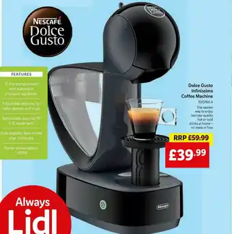 Lidl Dolce Gusto Infinissima Coffee Machine EDG160.A offer