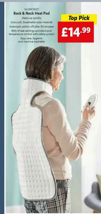 Lidl Silvercrest Back & Neck Heat Pad offer