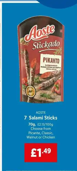 Lidl Aoste 7 Salami Sticks offer