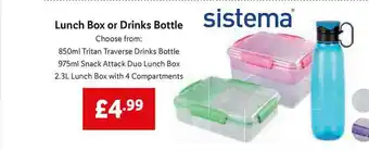 Lidl Sistema® Lunch Box Or Drinks Bottle offer