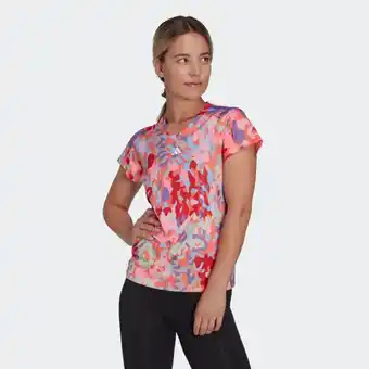 Adidas Adidas aeroready train essentials minimal branding v-neck floral print t-shirt offer