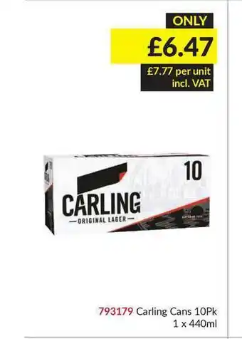 Musgrave MarketPlace Carling Cans 10pk offer