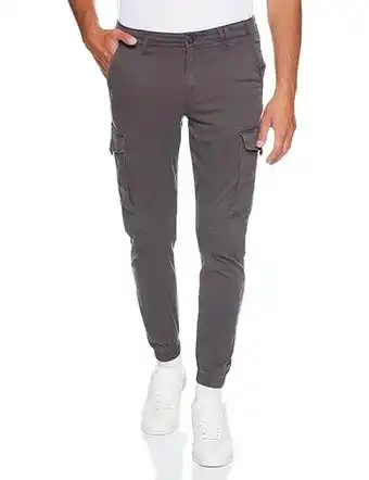 Jack & jones jack and jones men slim stretch cuffed cargo pants asphalt