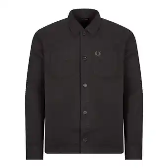 Fred perry wool blend overshirt - charcoal marl
