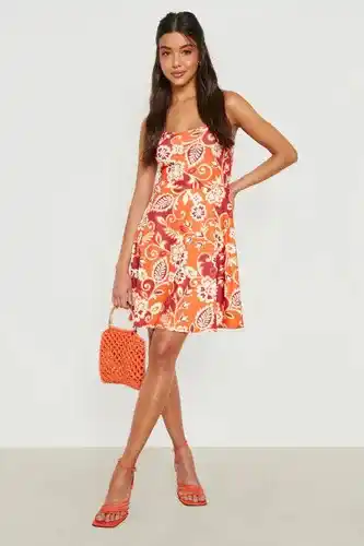 Boohoo Boohoo womens floral print strappy slip dress - pink - 8, pink offer