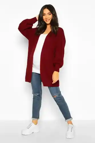 Boohoo Boohoo womens maternity bell sleeve knitted cardigan - red - s, red offer