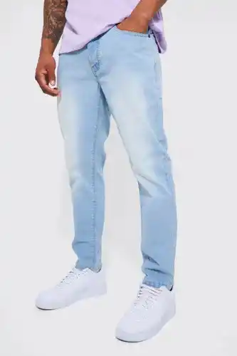 Boohoo Boohooman mens blue tapered fit jeans, blue offer