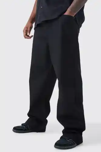 Boohoo Boohooman mens black plus relaxed rigid jean, black offer