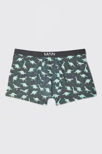 Boohoo Boohooman mens black plus dinosaur printed boxers, black offer