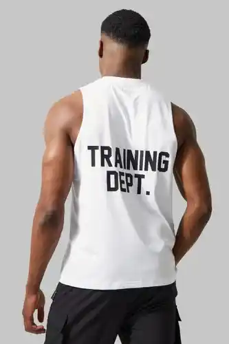 Boohoo Boohooman mens white man active training dept performance vest, white offer
