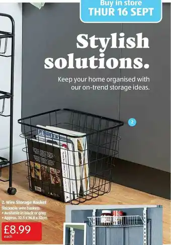 Aldi Wire Storage Basket offer