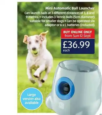 Aldi Mini Automatic Ball Launcher offer