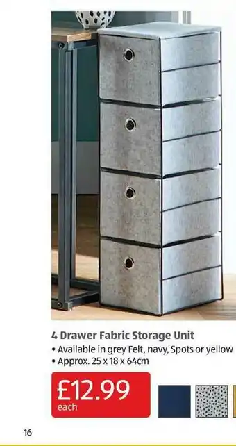 Aldi Drawer Fabric Storage Unit offer