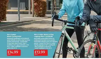 Aldi Men's-ladies' Winter Cycling Jacket, Men's-ladies' Winter Cycling Leggings-men's Cycling Bib offer