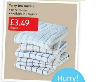 Aldi Terry Tea Towels offer