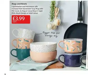 Aldi Mugs And Bowls offer