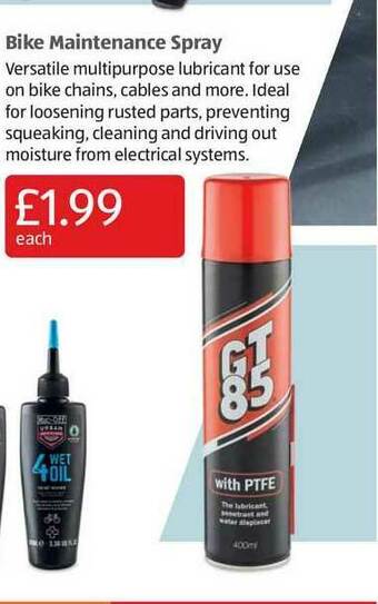 Aldi Bike Maintenance Spray Gt85 offer