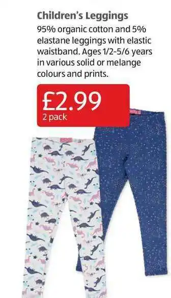 Aldi Children's Leggings offer
