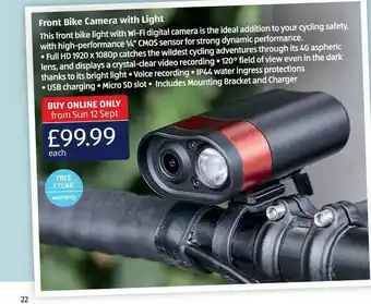 Aldi Front Bike Camera With Light offer