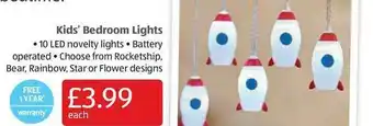 Aldi Kids' Bedroom Lights offer